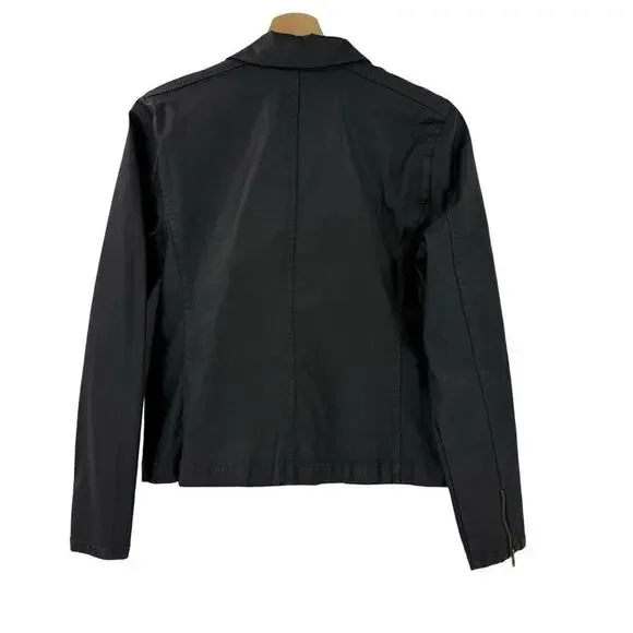 Eileen Fisher Organic Cotton Moto Jacket Sz S Black - Picture 4 of 9